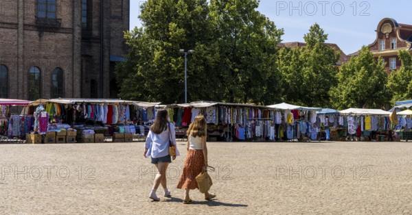 Weekly market on Bassinplatz, Potsdam, Brandenburg, Germany also