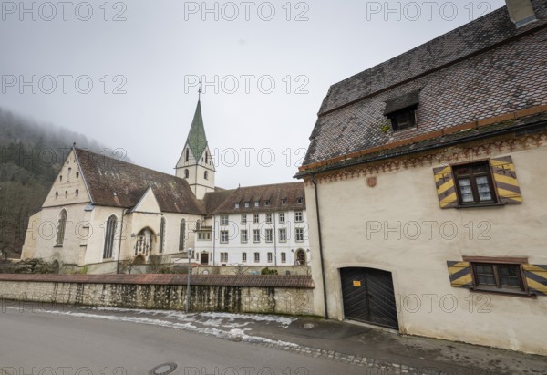 Blaubeuren Abbey, Benedictine monastery, church tower, religious building, Blaubeuren, Swabian Jura, Baden-Württemberg, Germany