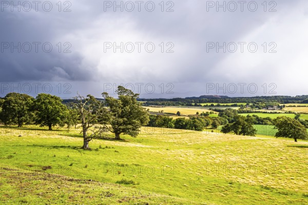 Farms over House of the Binns, Linlithgow, Scotland, UK
