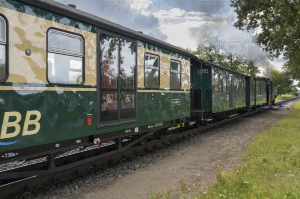 Historic Steam Railway, Rasender Roland Narrow Gauge Railway, Rügensche Bäderbahn, Sellin Ost Station, Baltic resort, Rügen Island, Mecklenburg-Western Pomerania, Germany