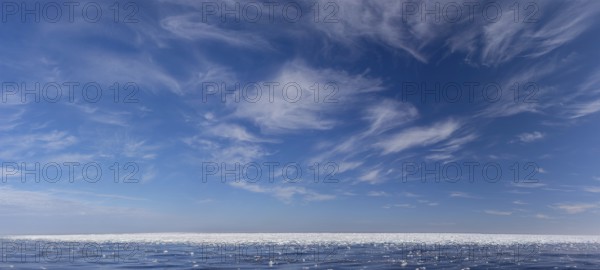 Drift ice, brash ice consists of ice floes in the Arctic Ocean around Svalbard, Spitsbergen in summer