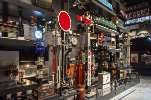 Interior of Train World, railway museum in Schaerbeek, Schaarbeek, Brussels, Belgium
