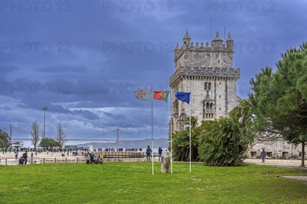 Tower of Saint Vincent / Torre de Belém, 16th-century fortification in Portuguese Manueline style in Santa Maria de Belém, Lisbon / Lisboa, Portugal