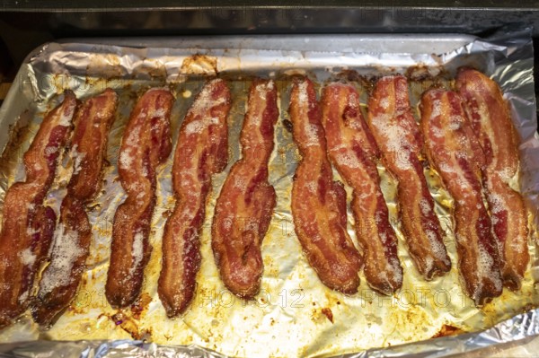 Denver, Colorado - Bacon cooking on the stove for breakfast