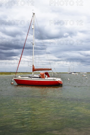 Boats and Marshes over Hurst Spit, Milford on Sea, Lymington, Hampshire, UK