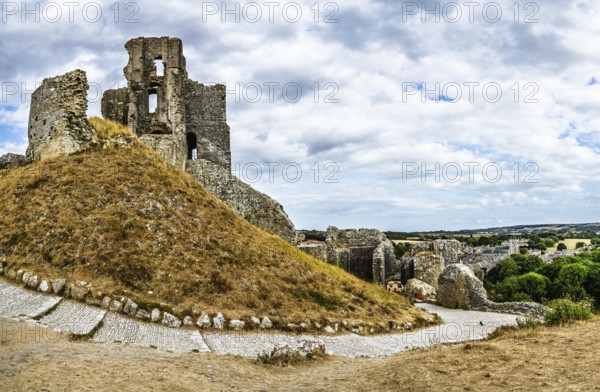 Ruins of Corfe Castle, Wareham, Dorset, England, United Kingdom