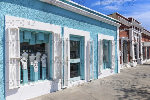 Scenic colonial streets and architecture of San Jose del Cabo in historic city center, hub for culture and numerous art galleries