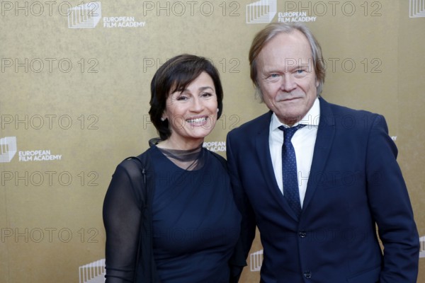 Sandra Maischberger and Jan Kerhart arriving at the European Film Awards at the House of World Cultures in Berlin on 17.01.2026