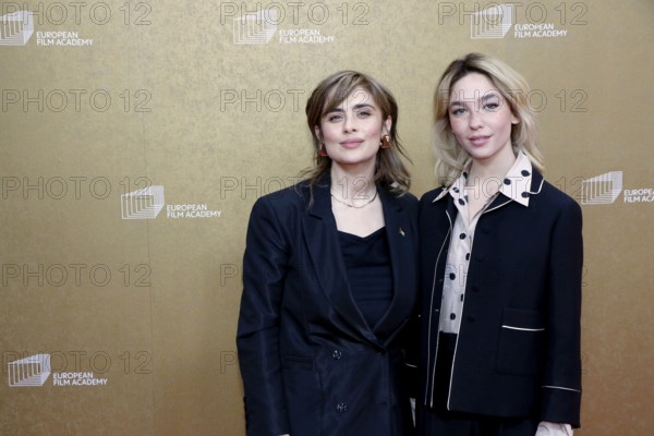Greta Scarano and Matilda De Angelis arriving for the European Film Awards at the House of World Cultures in Berlin on 17.01.2026