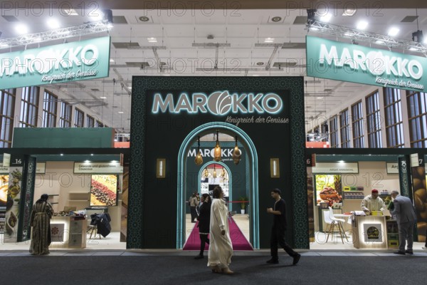 Status of Morocco shortly in front of the opening of Green Week at the exhibition center in Berlin on 16.01.2026. The Agricultural and Food Industry Fair will take place from January 16-25, 2026