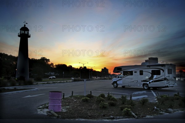 A lighthouse in Biloxi during sunrise, Biloxi, Mississippi, USA