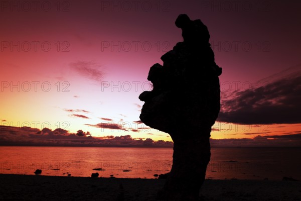 Mystical play of colors at sunset over the Raukar of Langhammars, Fårö, Gotland, Sweden
