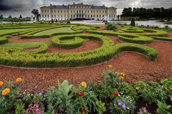 View of Ruhenthal Castle and Baroque Palace Garden, Rundale, Latvia