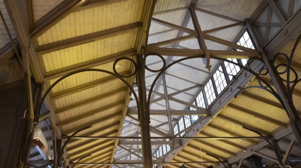 Roof structure, market hall in Eerikinkatu, designed by architect Gustaf Nyström, Turku or Swedish Åbo, Varsinais-Suomi, Finland