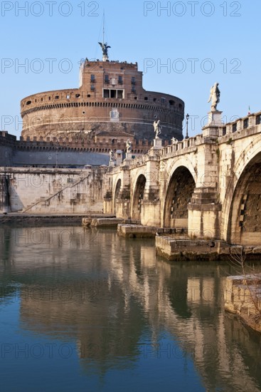 Castel Sant'Angelo, Ponte Sant'Angelo, Tiber River, Ponte Aelius, Rome, Lazio, Italy