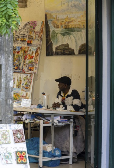 View of a painter's displays, Sintra, Lisbon, Portugal