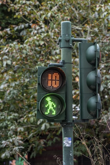 Traffic light and road signs on the asphalt, Sintra, Lisbon, Portugal