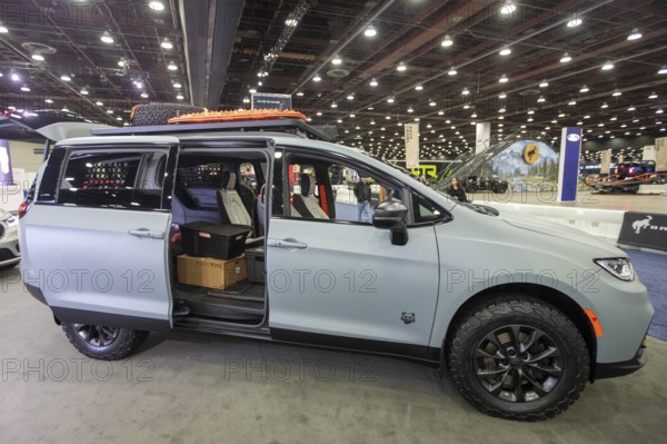 Detroit, Michigan USA - 15 January 2026 - The Chrysler Grizzly Peak minivan concept on display at the Detroit Auto Show
