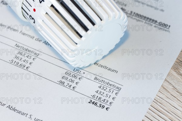 Close-up of a symbolic gas bill