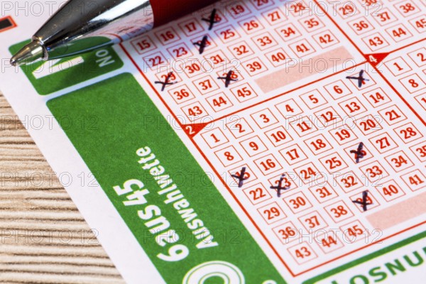 Toto 6aus45: Close-up of a game ticket