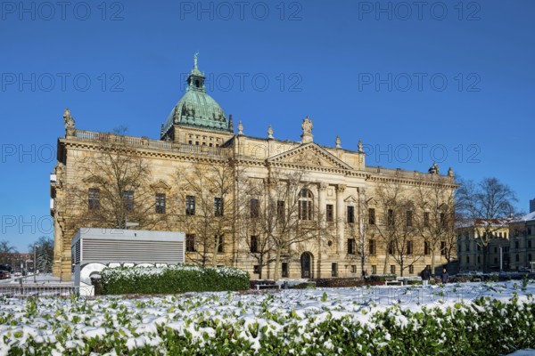 Federal Administrative Court, former imperial court in winter with snow, Leipzig, Saxony, Germany