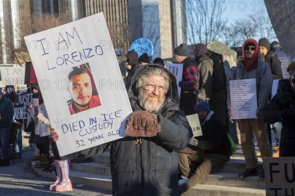 Detroit, Michigan USA - 11 January 2026 - A protest organized by Indivisible Michigan protested the killing of Renee Nichole Good in Minneapolis by a federal immigration agent