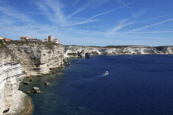Bonifacio coast on the Mediterranean Sea, Corse-du-Sud department, Corsica, France