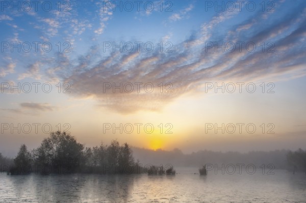 Sunrise in Goldenstedter Moor, Goldenstedt, Lower Saxony, Germany