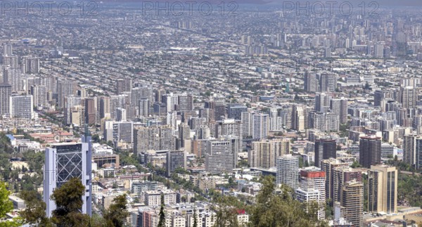 Santiago de Chile panoramic center skyline and residential city center