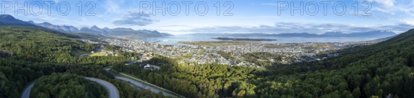 View of the city of Ushuaia, Ushuaia, Patagonia, Tierra del Fuego, Argentina
