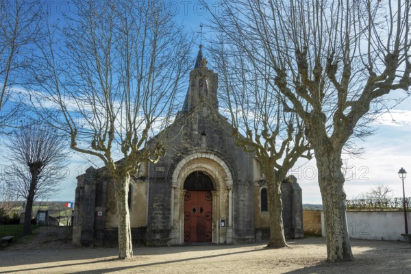St Mazeran's Church of Bout-Vernet. Allier department. Auvergne Rhone Alpes. France. Europe