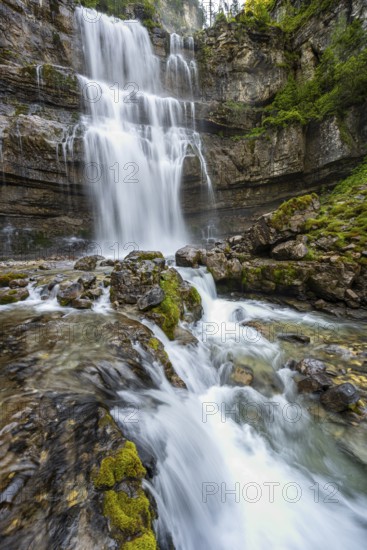 Cascata di Mezzo waterfall, long exposure, Vallesinella, Brenta, Trentino, Italy