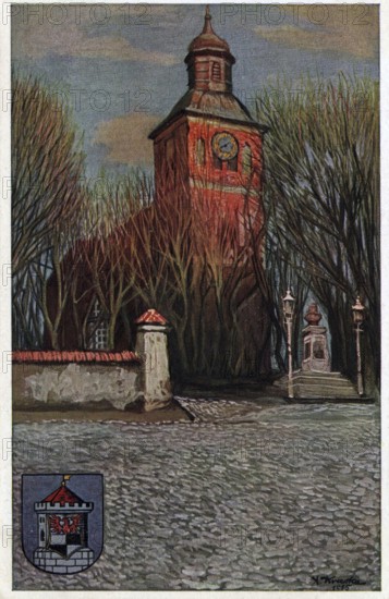 Angermünde, St. Mary's Church, district of Uckermark in the state of Brandenburg, Germany, postcard, view around 1900 - 1910, historical, digital reproduction of a historical postcard, authentic, public domain, from that time, exact date unknown