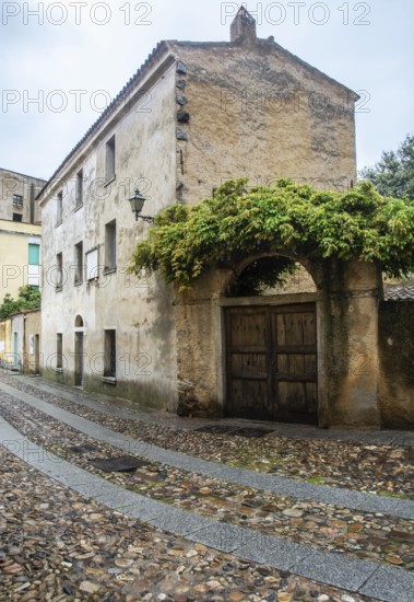 Grazia Deledda (1871-1936) was an Italian writer who received the Nobel Prize in Literature in 1926. Exterior on her home, now a museum in Nuoro, Sardinia, Italy