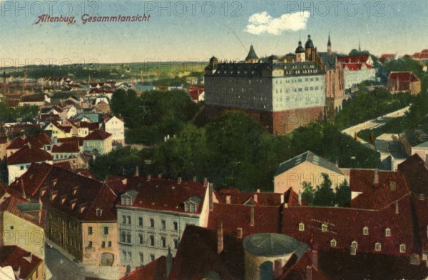 Altenburg, today Altenburger Land district, Thuringia, Germany, postcard, view around 1900 - 1910, historical, digital reproduction of a historical postcard, authentic, public domain, from that time, exact date unknown