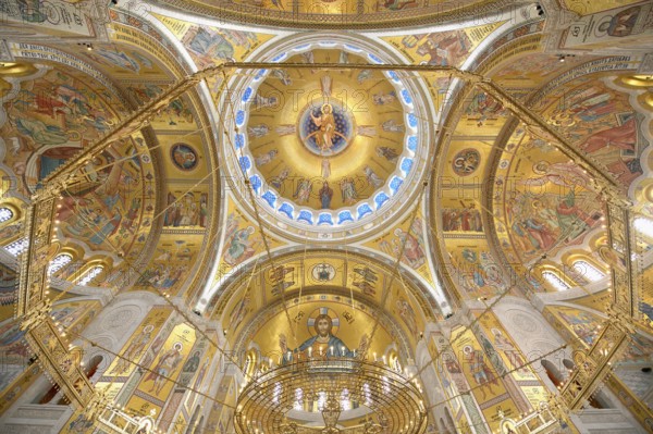 Church of Saint Sava or Temple of Saint Sava orthodox church, Interior, Belgrade, Serbia
