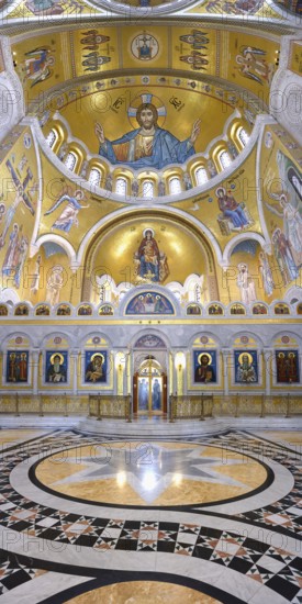 Church of Saint Sava or Temple of Saint Sava orthodox church, Interior, Belgrade, Serbia