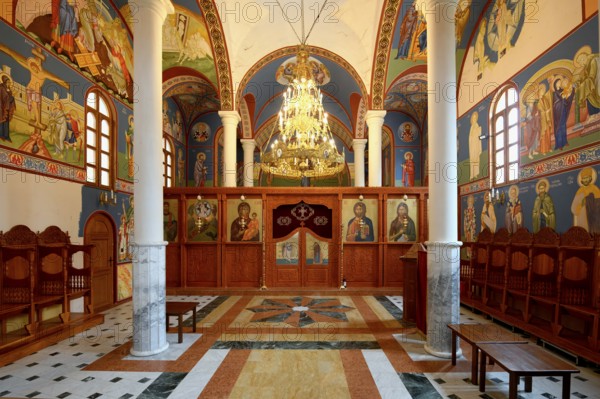 Bulgarian Orthodox Rock cave Monastery of Saint Dimitar Basarbowski, Church interior, Basarbovo, Rousse, Bulgaria