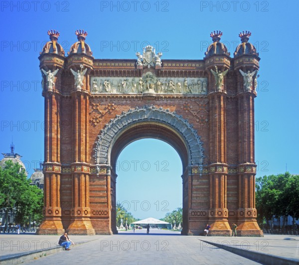 Arc del Triomf, Barcelona, Spain, June 1999, vintage, retro, old, historic
