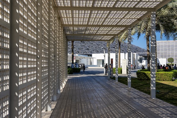 Louvre Abu Dhabi architecture, art museum by French architect Jean Nouvel, buildings on Saadiyat Island, Abu Dhabi, United Arab Emirates