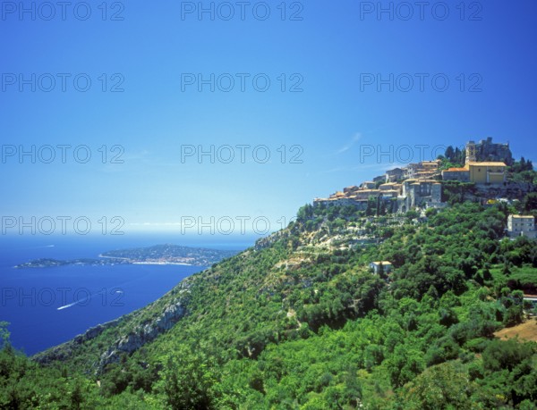 Eze-Village mountain village, Provence-Alpes-Côte d'Azur, France, June 1999, vintage, retro, old, historic