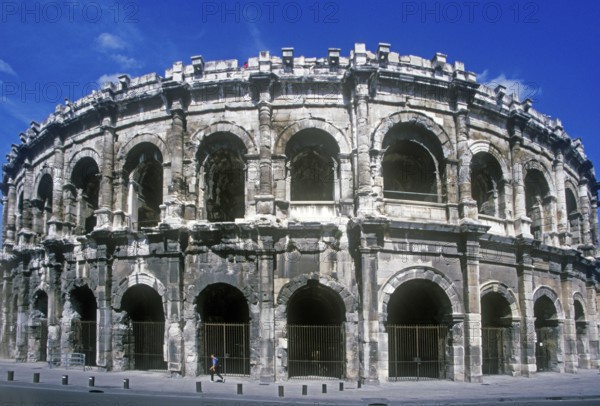 Amphitheatre in Nimes, Départements Gard, southern France, June 1999, vintage, retro, old, historic