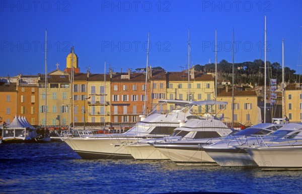 Yachts, marina, Saint-Tropez, Côte d'Azur, Mediterranean, southern France, June 1999, vintage, retro, old, historic
