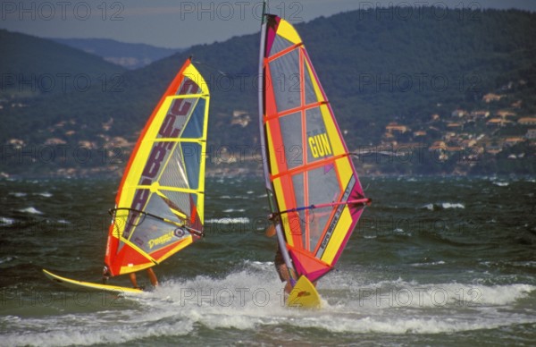 Surfers off the Giens peninsula, southern France, June 1999, vintage, retro, old, historic