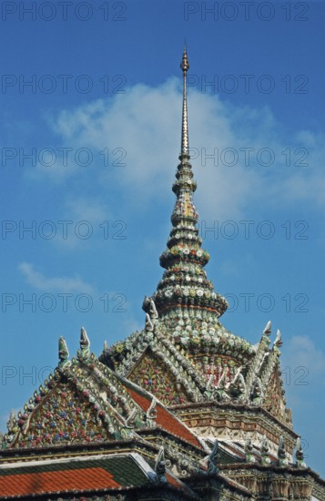 Gable, Grand Palace at Wat Phra Kaeo, Bangkok, Thailand, December 2002, vintage, retro, old, historic