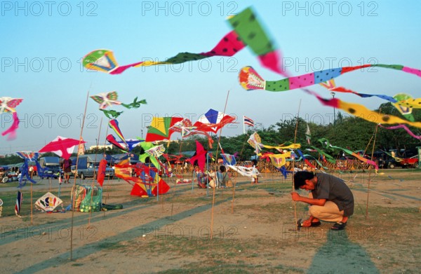 Dragons are available for sale, Bangkok, Thailand, December 2002, vintage, retro, old, historic
