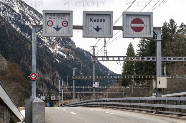 Access to Lötschberg Autoverlad, Goppenstein, Valais, Switzerland