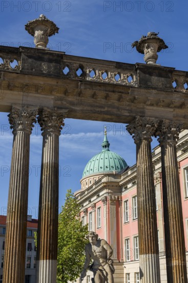 Sculpture with the City Palace and St. Nicholas Church on the Old Market Square, Potsdam