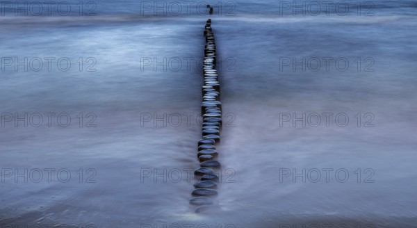 Grooves in the sea, long exposure, Zingst, Fischland-Darß-Zingst, Western Pomerania Lagoon Area National Park, Mecklenburg-Western Pomerania, Germany