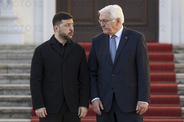 Volodymyr Selensky (President of Ukraine) and Frank-Walter Steinmeier (President of the Federal Republic of Germany) on arrival at Bellevue Palace, 15 December 2025